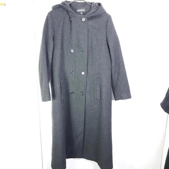 Donnybrook Coat Womens 16 Wool Long Hooded Gray Trench Classic Winter Capsule - Picture 1 of 11